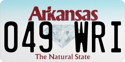 AR license plate 049WRI