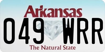 AR license plate 049WRR