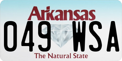 AR license plate 049WSA