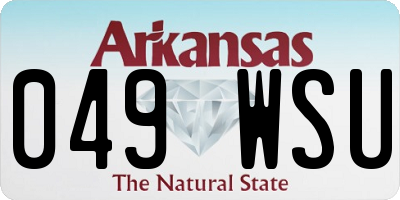 AR license plate 049WSU