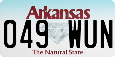 AR license plate 049WUN