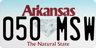 AR license plate 050MSW