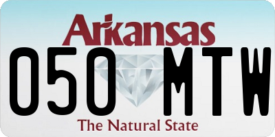 AR license plate 050MTW