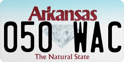 AR license plate 050WAC