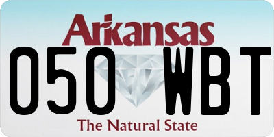 AR license plate 050WBT