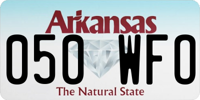 AR license plate 050WFO