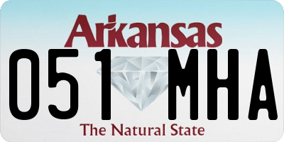 AR license plate 051MHA
