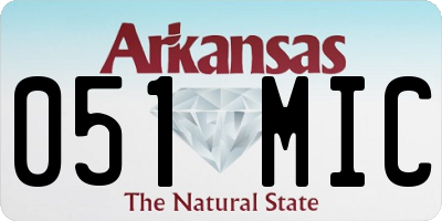 AR license plate 051MIC