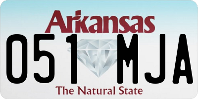 AR license plate 051MJA