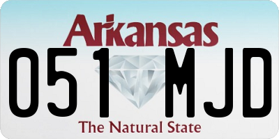 AR license plate 051MJD