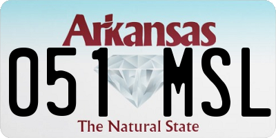 AR license plate 051MSL