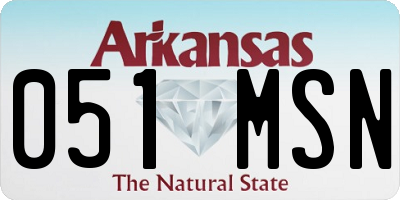 AR license plate 051MSN