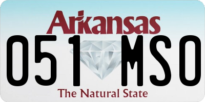 AR license plate 051MSO