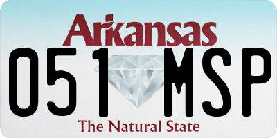 AR license plate 051MSP