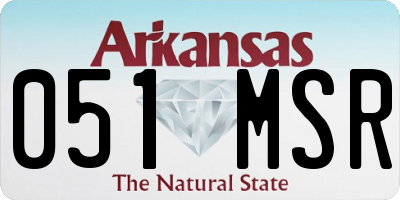 AR license plate 051MSR