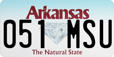 AR license plate 051MSU
