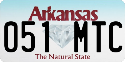 AR license plate 051MTC