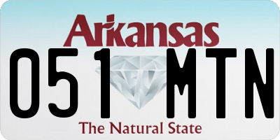 AR license plate 051MTN