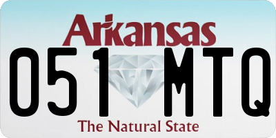 AR license plate 051MTQ