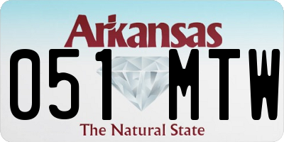 AR license plate 051MTW