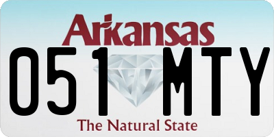 AR license plate 051MTY