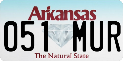 AR license plate 051MUR