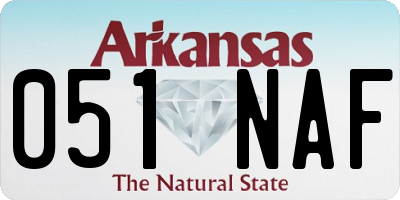 AR license plate 051NAF