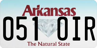 AR license plate 051OIR