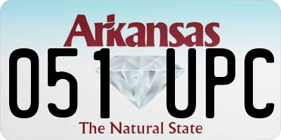 AR license plate 051UPC