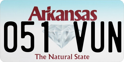AR license plate 051VUN