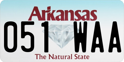 AR license plate 051WAA