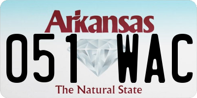 AR license plate 051WAC