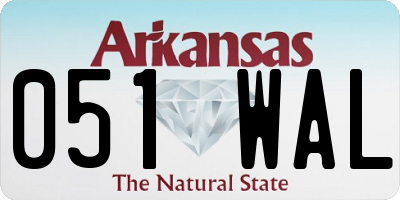 AR license plate 051WAL