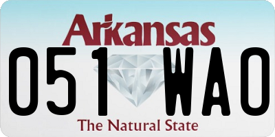 AR license plate 051WAO