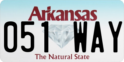 AR license plate 051WAY