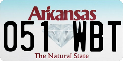 AR license plate 051WBT