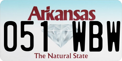 AR license plate 051WBW