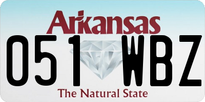 AR license plate 051WBZ