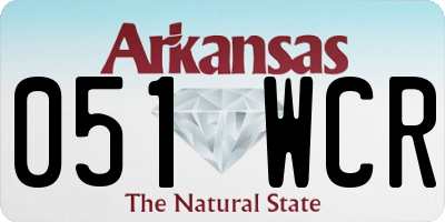 AR license plate 051WCR
