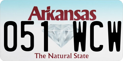AR license plate 051WCW