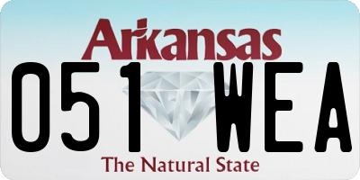 AR license plate 051WEA