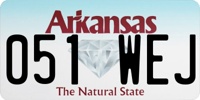 AR license plate 051WEJ