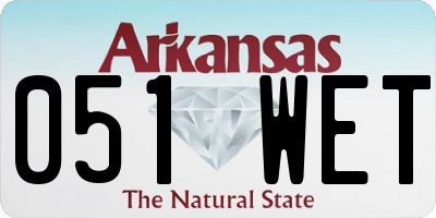 AR license plate 051WET