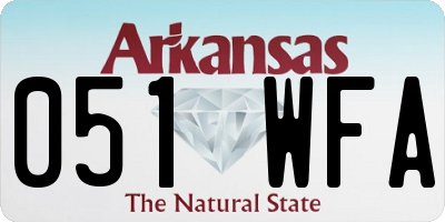 AR license plate 051WFA