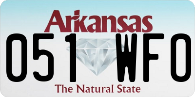 AR license plate 051WFO