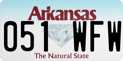AR license plate 051WFW