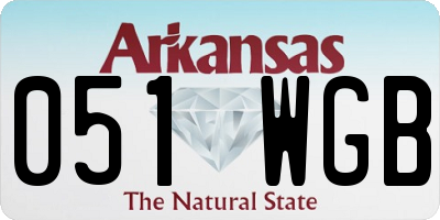 AR license plate 051WGB