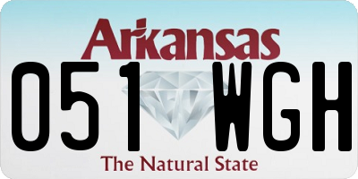 AR license plate 051WGH