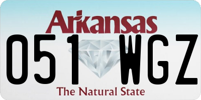 AR license plate 051WGZ