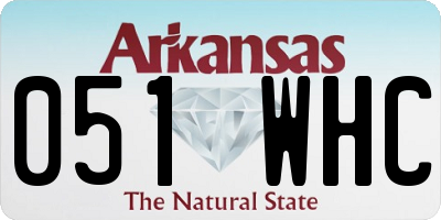 AR license plate 051WHC